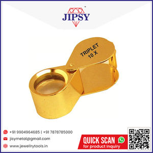 แว่นขยายแบบพกพาขนาด 18 มม. กำลังขยาย 10 เท่า สำหรับช่างอัญมณี  แบบพับได้  ตกแต่งสีทอง  สำหรับตรวจสอบอัญมณี เพชร และพลอย - Product Image 6