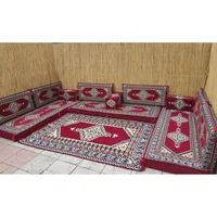 Ensemble de trois coussins de sol ottoman, afghan, arabe, nomade, Yoruk, oriental, brodés, marocains, lavables