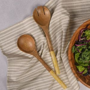 Ensemble de serveur à salade durable avec conception d'impressions en émail sur la poignée pour la soupe à salade Fruits mélangeant la décoration de la salle à manger outils de cuisine - Product Image 5