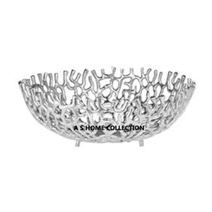 Aluminio fundido decorativo Coral diseño nueva forma redonda plata acabado servir cuenco hogar Hotel uso - Product Image 1