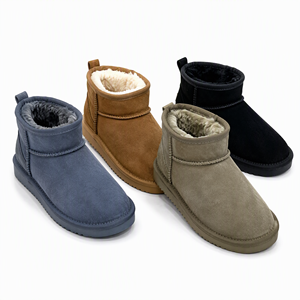 Bottes d'hiver pour femmes en duvet brun moka, imperméables, doublées de fourrure, légères, bottines de neige - Product Image 1