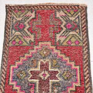 1.8x3.1 ft Vintage Turkish Rug, Small Rug, <b>Red</b> <b>Wool</b> Rug - Product Image 5