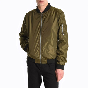 Dernière conception OEM blouson d'aviateur uni de haute qualité personnalisé homme d'affaires coquille en nylon coupe-vent manches avec poches bombardier veste hommes - Product Image 1