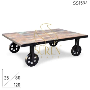 Table basse indienne moderne en métal rond et fer pour salon, salle à manger, chambre à coucher, meubles importés d'Inde - Product Image 4