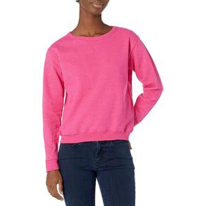 Fabricante personalizado de algodón de cuello redondo sudadera de Color liso de gran tamaño Logo sudadera bordada sudadera para mujer - Product Image 1