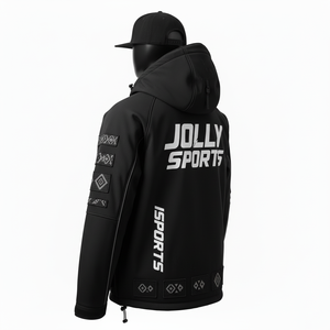 Veste Softshell à Capuche Premium pour Hommes Tissu Imperméable Respirant GSM avec Logo Personnalisé Patch Haute Densité Veste Softshell pour Hommes - Product Image 4