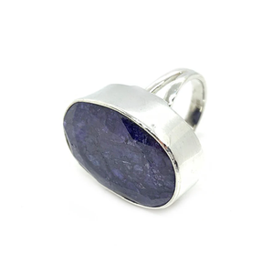 925 argent Sterling lunette sertissage bague unisexe ovale coupe bleu saphir Quartz pierre précieuse à la mode argent plaqué fête de mariage - Product Image 6