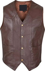 Gilet de moto en cuir véritable pour femme, veste de motard, fermeture à pression sur le devant, style franges, gilets en cuir noir pour femme - Product Image 4