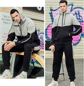 2025 superventas de alta calidad para hombres, conjunto de chándal con capucha para correr en el gimnasio, ropa deportiva de ajuste Regular personalizada, estampado de invierno 100% - Product Image 4