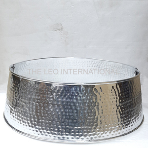 Collar de Árbol de Acero Inoxidable con Textura Martillada, Base para Exteriores, Decoración para el Hogar, Año Nuevo, Navidad, Fiestas - Product Image 1