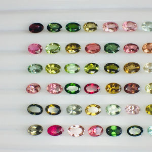 พลอยพลอยทรงวงรีหลายทัวร์มาลีนธรรมชาติเป็นประกายมีใบรับรองการขัดที่สมบูรณ์แบบและราคาถูกมาก - Product Image 3