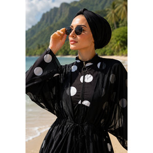 Pareo de Chifón con Cintura Ajustable, Traje de Baño Modesto con Estampado de Lunares y Braguitas de Baño, Logotipo Personalizable, Sarong de Playa con Patrón de Letras, MOQ 2 piezas - Product Image 2