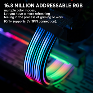 ATX 24pin ARGB 오라 싱크 5V 3 핀 RGB PSU 연장 케이블 GPU 8 핀 커넥터 케이블 재고 있음 5V 3Pin RGB PSU 연장 케이블 - Product Image 4