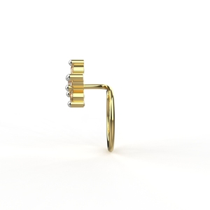 Avarta 18K สีเหลืองทองได้รับการรับรองเพชรที่มีเสน่ห์ nosepin สำหรับผู้หญิงและผู้หญิง - Product Image 1