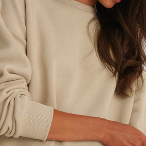 Bon marché, prix, meilleur article, nouveauté, sweat-shirt pour femme en coton mélangé de base de taille régulière écologique pour femme - Product Image 6