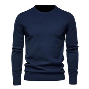Jersey ajustado cálido de manga larga de Color sólido con cuello redondo para hombre, ropa de invierno con estampado Digital - Product Image 5