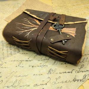 Tạp Chí da cổ điển được thiết kế với một cây nghệ thuật của cuộc sống khắc trên bìa trước được làm từ chất lượng cao đau khổ - Product Image 3