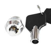 Serrure à came tubulaire ABA haute sécurité en alliage de zinc, grade ANSI 2, mini-piston, finition chromée, entraxe 21 mm, 3 clés personnalisables, IPAD