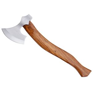 อุปกรณ์ตั้งแคมป์กลางแจ้งขวานเหล็กพร้อมด้ามจับไม้และปลอกหนังเครื่องมือสำหรับการตั้งแคมป์งานตามสั่ง - Product Image 3