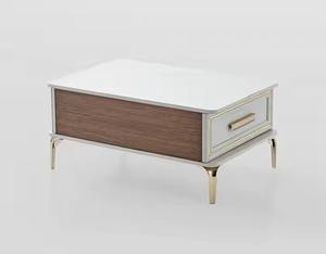 Ensemble de salle à manger moderne et élégant en tissu métallique table à panneaux MDF légers et canapés confortables pour la maison villa cuisine hôtels - Product Image 2