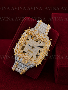 Reloj de Lujo con Diamantes Moissanite para Hombre, Estilo Hip Hop, Totalmente Cubierto de Diamantes, Automático, Cuadrado, con Brazalete de Acero Inoxidable en Oro y Plata - Product Image 4