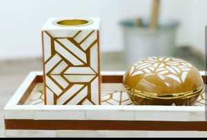 Juego de Regalo Religioso Árabe para Ramadán, Personalizable, con Incrustaciones de Nácar, Bandeja para Quemador de Incienso, Aroma a Rosa, Medio Oriente - Product Image 6