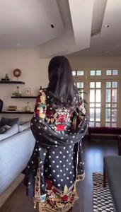 Ropa de diseñador para mujer, trabajo pesado, hilo de satén Tafela con Secuencia, traje de trabajo con pantalón y Dupatta listo para usar - Product Image 3