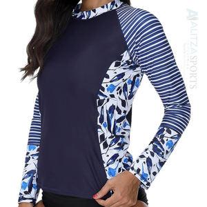 Custom Women's Long Sleeve Rash Guard Bra Top Lightweight Quick-Dry Fabric with UV Protection for Beach Activities Plus Sizes - Product Image 2