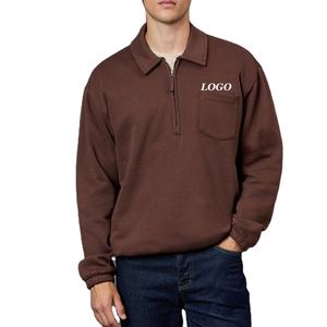 Sudadera para Hombre con Mangas Largas, Dobladillo Acanalado, Precio al por Mayor, Ropa Casual, Servicio OEM, Diseño de Fábrica con Cuello Camisero - Product Image 1