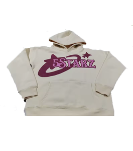 Ropa de calle pesada de alta calidad 100% algodón negro línea Etiqueta de gran tamaño Puff estampado Denim hombres sudaderas con capucha y sudaderas - Product Image 3