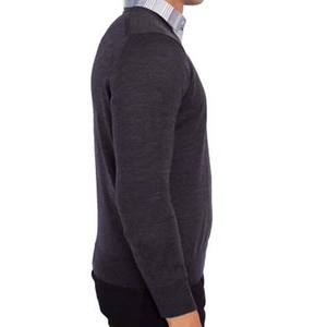 Factory Custom Male <b>V</b> <b>Neck</b> Knitted <b>Sweater</b> Jumper Pullover Plain Blank Solid Color Breathable Cotton Long Sleeve <b>Men</b> <b>Sweaters</b> - Product Image 4