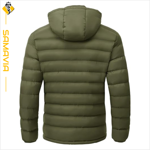 Veste matelassée imperméable coupe-vent à fermeture éclair pour homme, vêtement d'extérieur chaud matelassé épais, veste softshell tendance - Product Image 2
