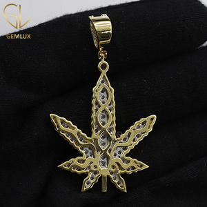 High Quality New Design Trendy VVS Moissanite <b>Diamond</b> Custom Iced Out Leaf HipHop Style Men's Fine Jewelry - Product Image 4