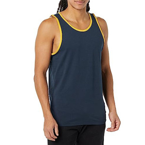 Couleur unie personnalisée pour hommes 100% coton débardeur vierge respirant Singlet Fitness chemise sans manches pour hommes - Product Image 5
