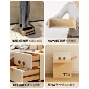 Comodino per <span class=keywords><strong>Cameretta</strong></span> Senza Formaldeide, Ecologico in Legno Massello, Sicuro per Bambini, Completamente Assemblato, Arredamento Salvaspazio - Product Image 5