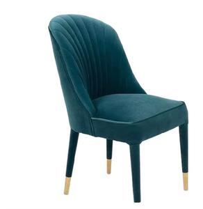 Muebles modernos de lujo sin brazos acento tapizado silla ala trasera con patas de madera de Sheesham para sala de estar hogar Hotel Oficina - Product Image 1