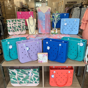 Custom Solid Color EVA Silicone Bag Waterproof Beach Tote Large Storage Design with Print for Pool & Beach Essentials - Product Image 1