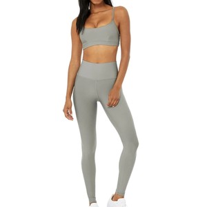 Women's High Waist Full Length <b>Leggings</b> Solid Color Stretch Breathable <b>Compression</b> Sporty Seamless Knitted Spandex Nylon - Product Image 1