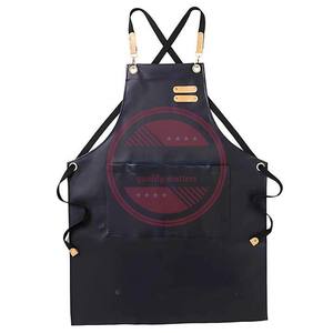 Delantales de salón con logotipo personalizado 100% delantales de peluquero de cuero genuino para salón - Product Image 6