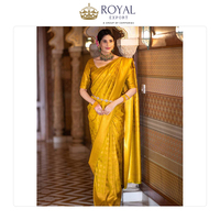 Vente à l'échelle mondiale de vêtements de mariage de haute qualité vêtements indiens de créateur sari en soie lichi doux à bordure jacquard exclusif pour femmes