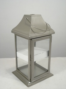 เทียนตะเกียงโลหะแก้วสำหรับตกแต่งบ้านทำจากโลหะสีดำ - Product Image 3