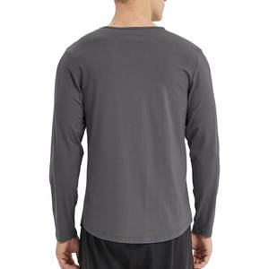 Transpirable Nuevo diseño Color sólido Tela cómoda hecha Camisetas para hombres Hip Hop Camiseta de manga corta - Product Image 6