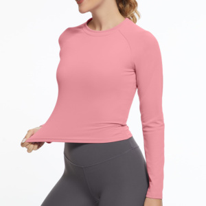 2024 <b>Women's</b> Long Sleeve Regular Eco-Friendly Anti-Pilling Quick Dry Stretch Gym Workout Tank Tops Comfortable <b>Jersey</b> Knitted - Product Image 5