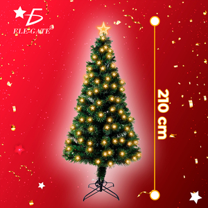 Albero di Natale Artificiale Verde di Alta Qualità 1,80m con Luci a Stella Integrate e Punte a Stella, con Supporto in Metallo - Product Image 2