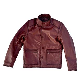 Chaqueta de Cuero Genuino Personalizada de la Marca TRILACE para Hombre, Ropa de Diseñador, con Capucha, Cuello Alto, Logotipo Frontal, Chaqueta Varsity de Lujo - Product Image 1