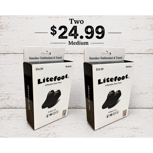 Litefoot Paquete de 2 Hormas Inflables Medianas para Zapatos con Diseño Patentado, Características Ecológicas, Protección para Zapatillas y Uso Deportivo - Product Image 1