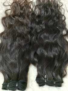 Paquets de trame de Machine de cheveux humains indiens vierges bruts 100% cheveux de source de temple exportateur de matériel super mince dans le monde entier - Product Image 2