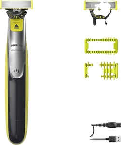 Afeitadora eléctrica Philips OneBlade Authentic para rostro y cuerpo, 3 x 360 cuchillas, 4 x peines para barba (1, 2, 3, 5 mm), 1 x juego de accesorios para el cuerpo, QP2834/31 - Product Image 6