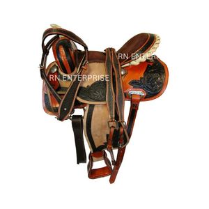 Nuevo estilo Premium cuero genuino Western Barrel Racing Saddle English Horse Saddle para montar a caballo al por mayor disponible - Product Image 1