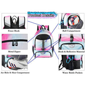 Venta al por mayor de fábrica Mochila de fútbol plegable Bolsa de fútbol juvenil Bolsa de baloncesto Mochila de fútbol Correas ajustables - Product Image 3